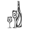 Stickers bouteille et verres