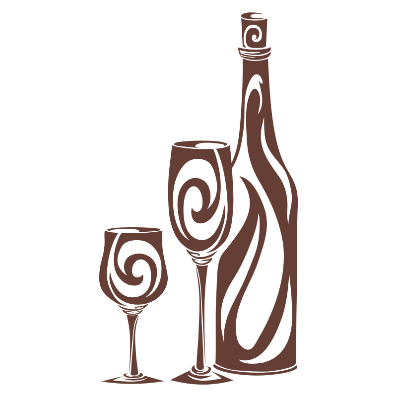 Stickers bouteille et verres