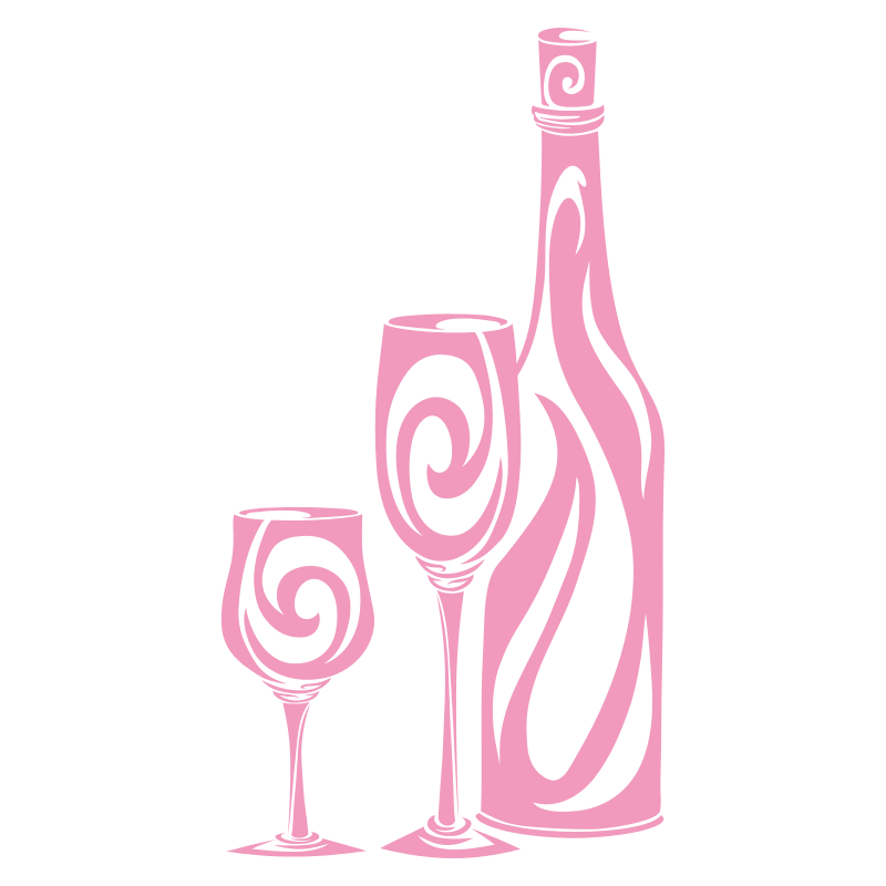 Stickers bouteille et verres