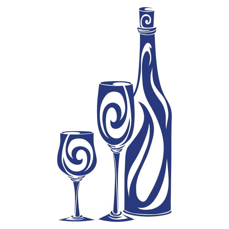 Stickers bouteille et verres